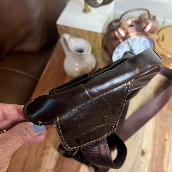 Genuine Leather Artesian crafted belt bag. Chocolate Brown. NEW - Picture 8 of 10
